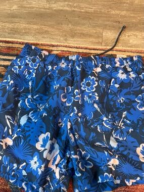 Blue Floral Swim Trunks